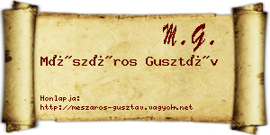 Mészáros Gusztáv névjegykártya